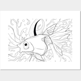 Koi Fish Doodle Posters and Art